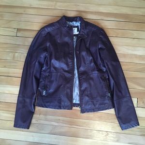 Dark Purple Leather Jacket